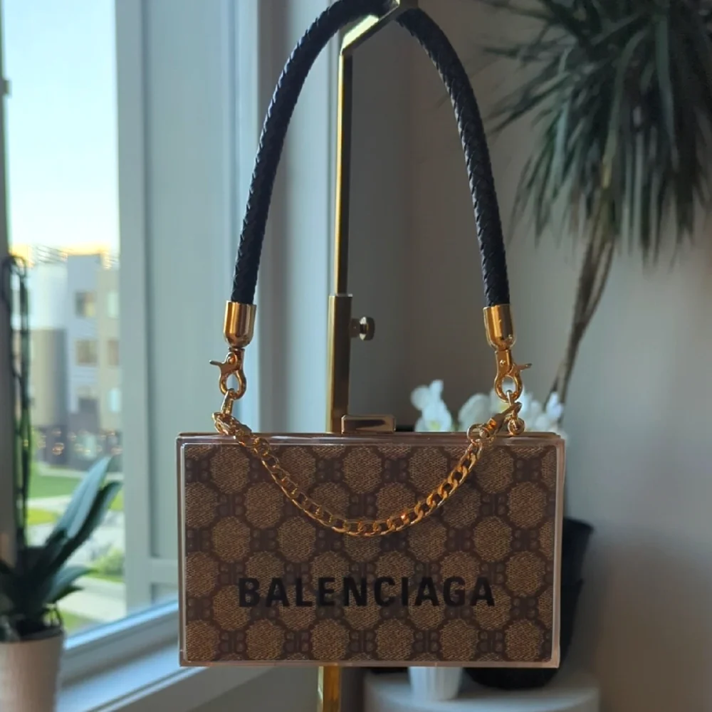 Upcycled Balenciaga X Gucci Paper Shopping Bag Novelty Clutch Transformation